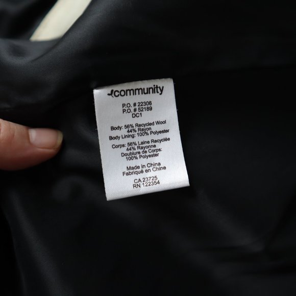 Community Military Style Black Jacket, Size 2 - Picture 15 of 17